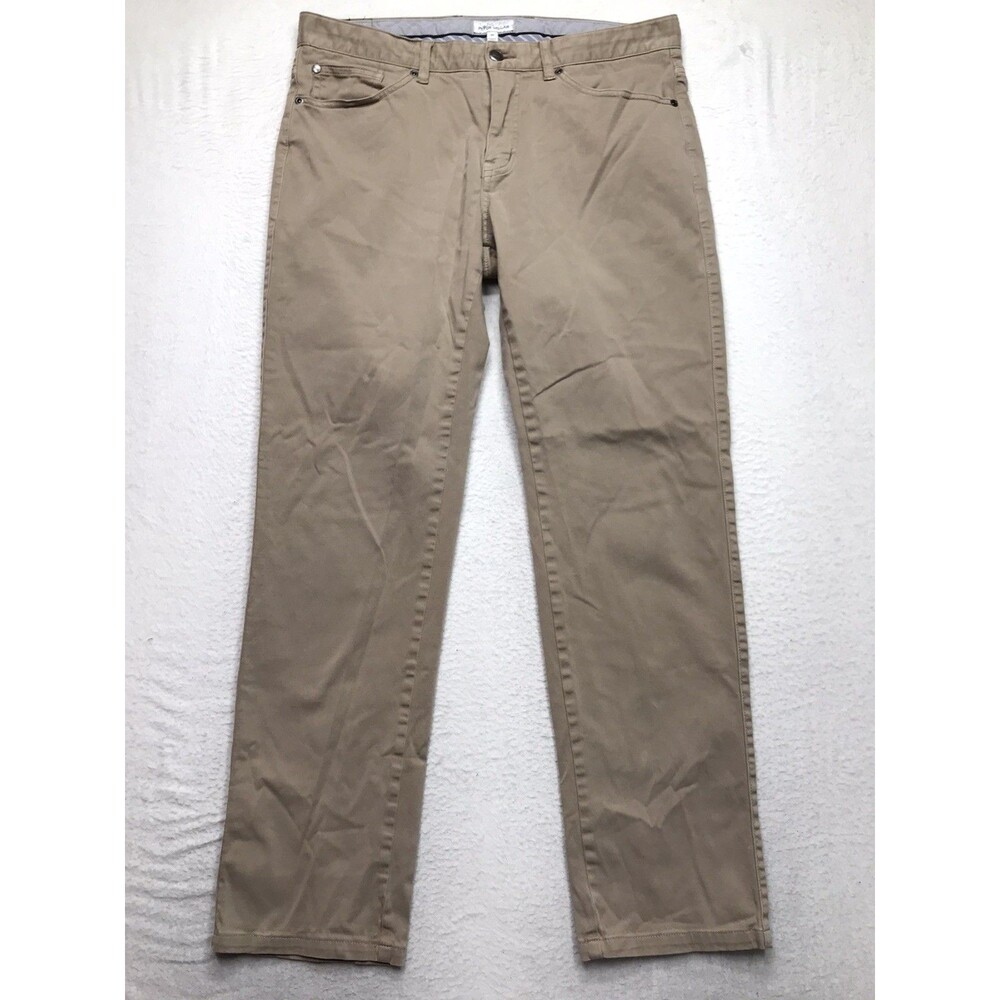 PETER MILLAR Ultimate Sateen 5 Pocket Pant Men 34x30 Tan Stretch Chino Golf